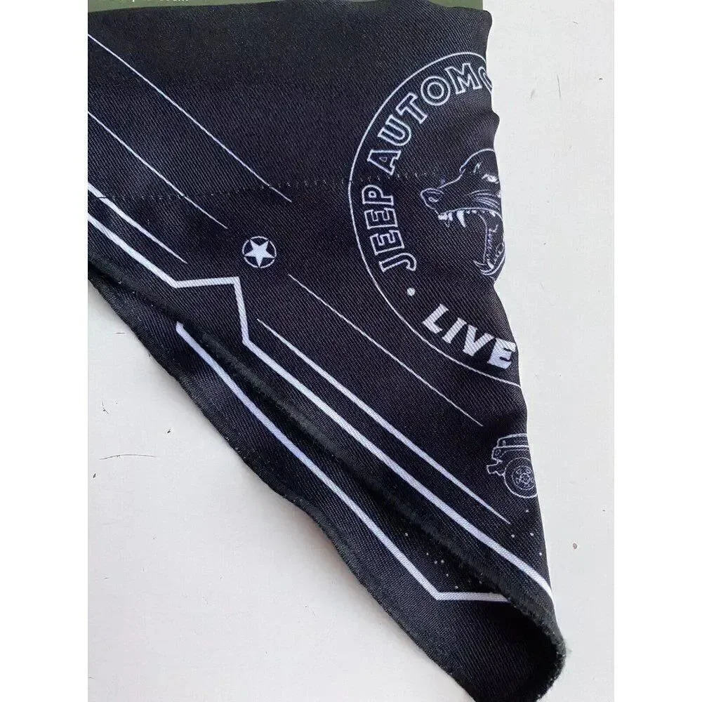 Jeep Backroads Mountains Bandana Dog Collar Black Large Dog‎ 18-26” NEW